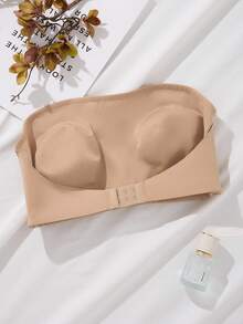 SHEIN 1pc Women Front Hook Closure Push-Up Wireless Bra - Apricot - View 5