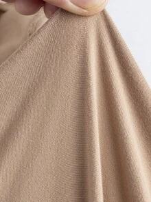 SHEIN Maternity Sweatshirt, Maternity Casual Loose Fit Hooded Sweatshirt With Pockets, Comfortable To Wear - Autumn/Winter Style - Brown - View 6