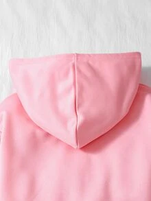 SHEIN Playful Pals 女童休閒粉色卡通印花運動外套，Y2K風格，街頭風，復古，返校季，秋冬休閒，女童休閒，秋冬，校園風，鄉村風，嘻哈風，長袖上衣，運動外套 - 粉色 - 查看 5