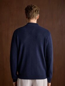Manfinity CasualKnits 男士素色長袖拉鍊針織開襟衫 - 彩色 - 查看 4