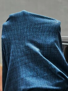 SHEIN PETITE CURVE 大码休闲牛仔喇叭裤，适合秋季、冬季、返校季、商务休闲、办公室、工作、教师等场合，女士曲线款，大码裤装，大码喇叭裤，大码阔腿裤，女士喇叭裤 - 藍色 - 查看 9