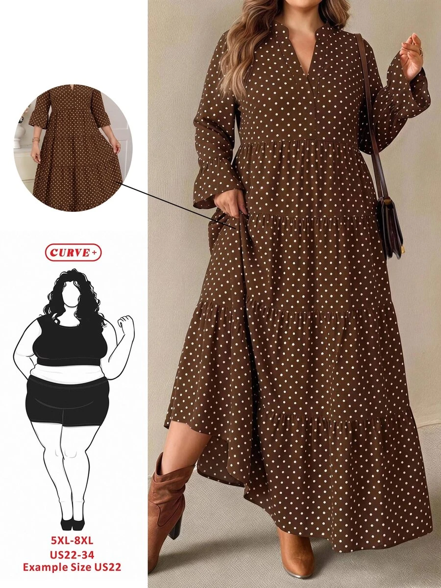 SHEIN CURVE+ Plus Size Dresses, Fall Winter 2026 22W - Multicolor - View 1