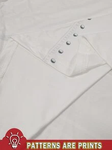 SHEIN Holidaya 白色丹寧效果美式復古漸層縫線與鉚釘設計女款露肩T恤，獨特吸睛，適合春夏 - 白色 - 查看 3