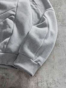 AXEPEAK Men's Knitted Fashion Casual Young Daily Holiday Loose Long Sleeve Hoodie - Grey - View 6
