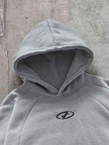 AXEPEAK Men's Knitted Fashion Casual Young Daily Holiday Loose Long Sleeve Hoodie - Grey - View 4