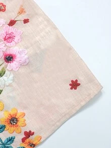 Selamara [印花設計] 女款度假花卉印花鏤空缺口領休閒上衣 - 彩色 - 查看 4