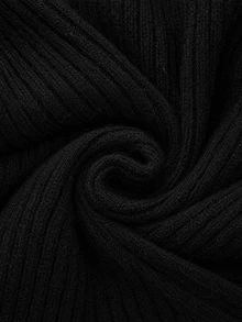 LUMIGAL Women's Lace Patchwork Casual Versatile Daily Long Sleeve Sweater - Black - View 7