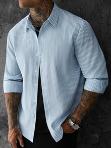SLATEMANN Men's Casual Striped Long Sleeve Shirt - Multicolor - View 7
