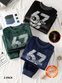 Teen Boys Pajamas Autumn And Winter - Black - View 2