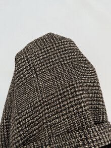 SHEIN Clasi 大尺碼秋冬時尚格紋大衣 辦公室晚宴棕色優雅商務休閒 - 棕色 - 查看 14