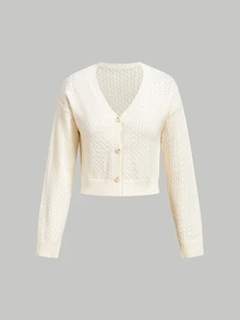SHEIN MOD 2PCS Women Sweater Co-Ords - Apricot - View 10