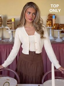 SHEIN MOD 2PCS Women Sweater Co-Ords - Apricot - View 4