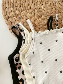 SHEIN LMoss Kids 8件套女童针织吊带背心和松紧腰短裤套装 - 彩色 - 查看 3