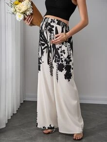 Momance Fashionable Loose Fit Printed Wide Leg Pants For Women, Spring Business Casual - Multicolor - View 6
