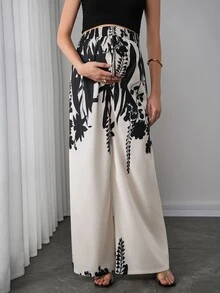 Momance Fashionable Loose Fit Printed Wide Leg Pants For Women, Spring Business Casual - Multicolor - View 5