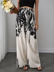 Momance Fashionable Loose Fit Printed Wide Leg Pants For Women, Spring Business Casual - Multicolor - View 4