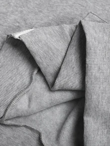 SHEIN 青少年女孩休閒百搭純色淺灰色拼接拉鍊連帽衛衣外套 秋冬款 - 淺灰色 - 查看 10