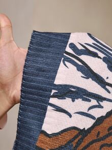Manfinity LEGND 男士时尚图案印花毛衣，秋冬 - 杏色 - 查看 5
