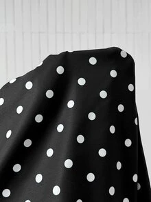 SHEIN EZwear Plus Size Autumn Casual Polka Dot Print Jacket & Pants 2 Pieces SetHalloween Costume Fall - Black - View 7