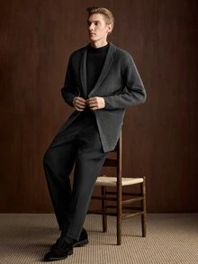 Manfinity CityGents Men's Solid Color Single-Breasted Fashion Minimalist Premium Cardigan - Multicolor - View 6