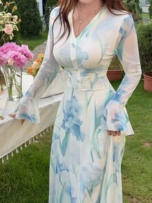 Feyla 女士优雅印花连衣裙 - 彩色 - 查看 5