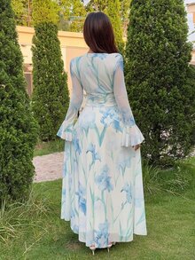 Feyla 女士优雅印花连衣裙 - 彩色 - 查看 4