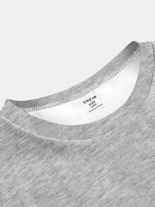 Teen Girls Grey Pullover Teen Girl Sweatshirt, Waist Ruched Loose Casual Versatile School Back To School Autumn New Halloween Fall Tops - Multicolor - View 2