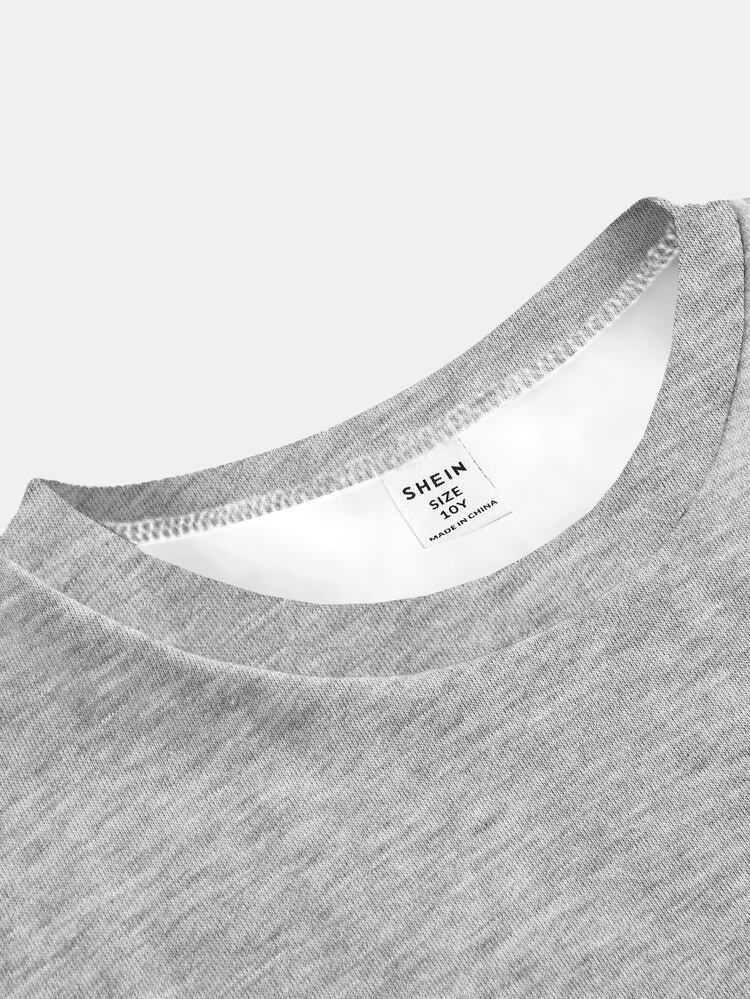 Teen Girls Grey Pullover Teen Girl Sweatshirt, Waist Ruched Loose Casual Versatile School Back To School Autumn New Halloween Fall Tops - Multicolor - View 3