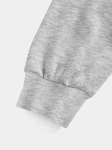 Teen Girls Grey Pullover Teen Girl Sweatshirt, Waist Ruched Loose Casual Versatile School Back To School Autumn New Halloween Fall Tops - Multicolor - View 4
