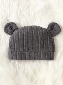 SHEIN 2件裝新生兒針織連身衣 可愛甜美灰色羅紋刺繡熊耳愛心長袖圓領休閒款 秋季萬聖節聖誕節穿脫式 - 深灰色 - 查看 8