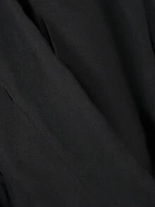 SHEIN ICON 女款 PU 上衣，修身與寬鬆設計，性感前衛，適合休閒穿著，PU 皮革長袖，背後綁帶與腰部細節 - 黑色 - 查看 16