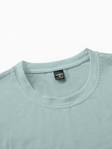Manfinity Homme Men's Letter Print Crew Neck Short Sleeve Casual T-Shirt - Multicolor - View 5