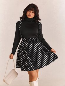 CovetEZ Plus Size Romantic Cute Kawaii All White Black And White Slip A-Line Dress, Summer Party Birthday Wedding - Black - View 6
