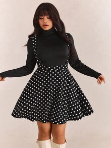 CovetEZ Plus Size Romantic Cute Kawaii All White Black And White Slip A-Line Dress, Summer Party Birthday Wedding - Black - View 7