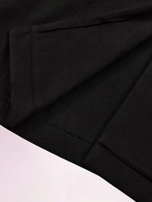 SHEIN ICON Áo khoác dáng dài nữ cổ lông thú bo eo - màu đen - Xem 11