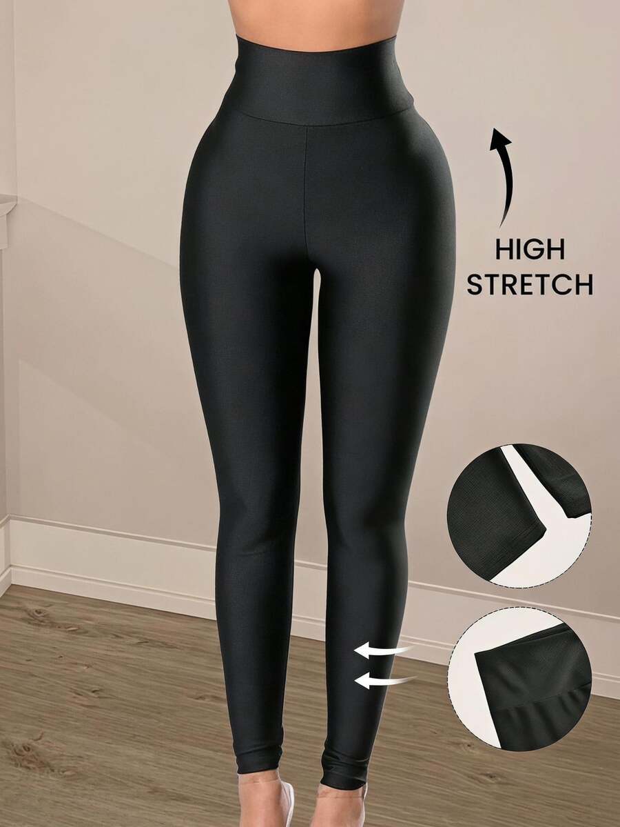 Slaydiva Autumn/Winter New Plus Size Thermal Lined Wide Waistband Leggings
