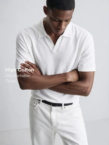 Merionis Men's High Cotton Content Solid Color Versatile Short Sleeve Polo Shirt For Business Birthday Graduation And Office White Summer Casual Basic - White - View 1