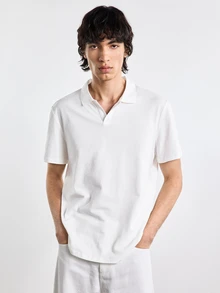 Merionis Men's High Cotton Content Solid Color Versatile Short Sleeve Polo Shirt For Business Birthday Graduation And Office White Summer Casual Basic - White - View 7