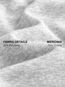 Merionis Men's High Cotton Casual Basic  Versatile Solid Color Crew Neck Long Sleeve Pullover Sweatshirt Back-To-School Birthday Graduation Office Light Grey - Light Grey - View 5