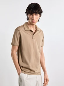 Merionis Men's High Cotton Content Soft And Comfortable Khaki Button Half-Placket Short Sleeve Polo Shirt Birthday Office Vacation Workout Summer Casual Modest - Khaki - View 8