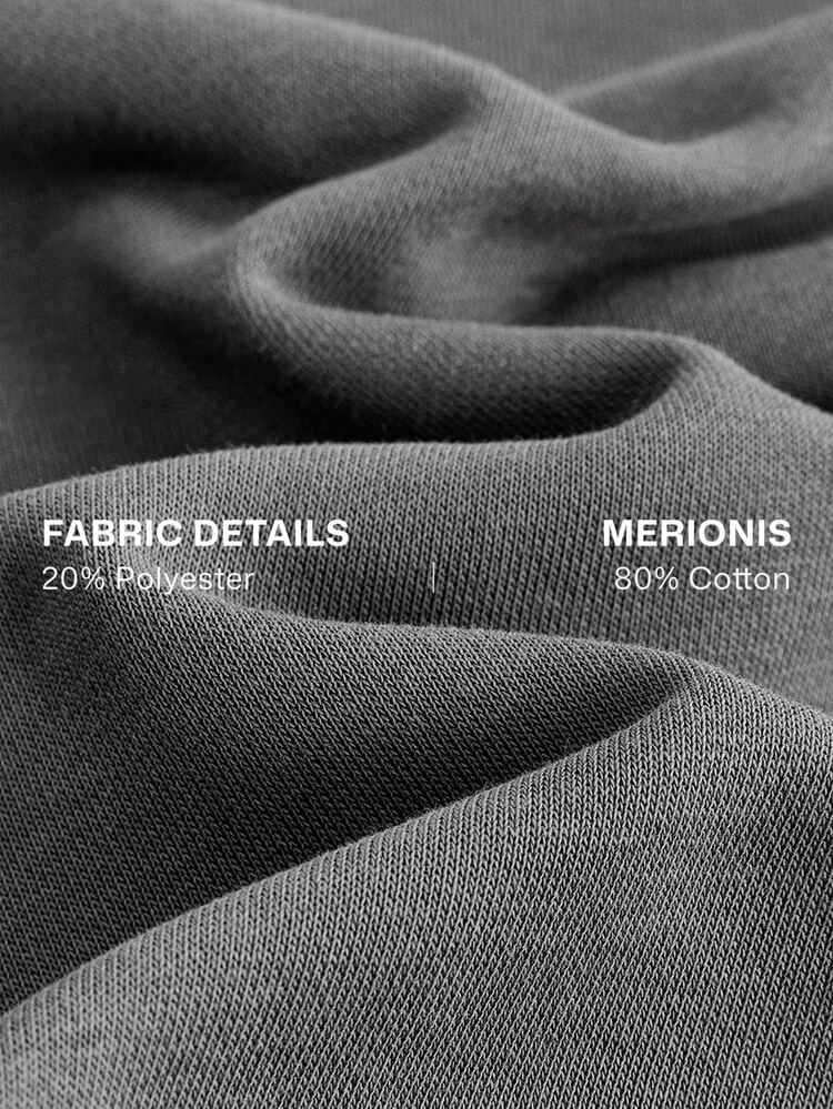 Merionis Men's Solid Color Long Sleeve Zip Design Casual Pullover Sweatshirt - Dark Grey - View 4