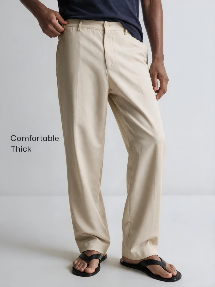 YARNWELL Men's Anti-Wrinkle And Easy To Care For Fashion Versatile Casual Commute Airport Graduation Office Work Solid Color Suit Pants Teachers' Day Khaki