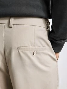 YARNWELL Men's Anti-Wrinkle And Easy To Care For Fashion Versatile Casual Commute Airport Graduation Office Work Solid Color Suit Pants Teachers' Day Khaki - Apricot - View 6