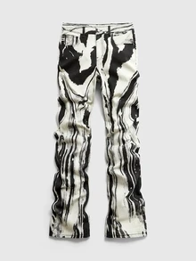 ROMWE MEN Street Life Men's Contrast Color Pocket Casual Denim Jeans - Black and White - View 6