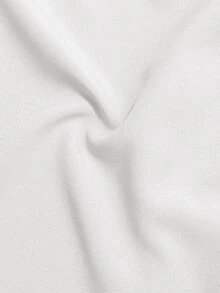 Veslaya Plus Size Dress With Hollow Sleeves And Scallop Edge Collar - White - View 7