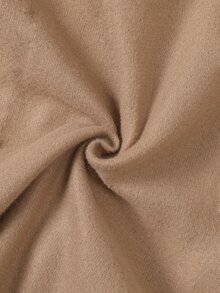 SHEIN PariChic Mantel Panjang Wanita Warna Polos Desain Jubah Lengan Panjang Kancing Tunggal untuk Kantor Warna Cokelat Muda Musim Gugur Elegan - Khaki - View 4