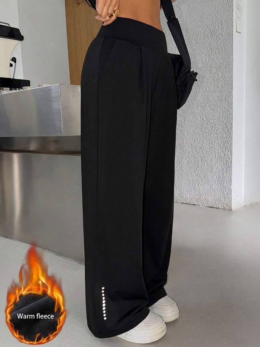 Muchica Women's High Waist Loose Fit Sports Pants - Black - View 1