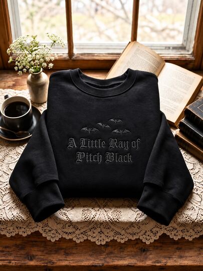 SHEIN Women's Letter Print Crew Neck Casual Daily Long Sleeve Sweatshirt