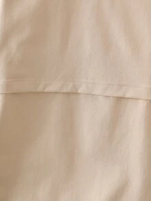Jaket Streetwear Kasual untuk Remaja Perempuan, Jaket Minimalis dengan Kerah Model Utilitas, Plaket Tersembunyi, Dua Saku, Rapi, Tahan Lama, Serbaguna, Warna Beige, Cocok untuk Musim Gugur. - Khaki - View 6