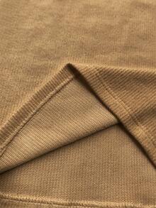 Trelyra Women's Solid Color Cowl Neck Long Sleeve Casual Top - Khaki - View 4